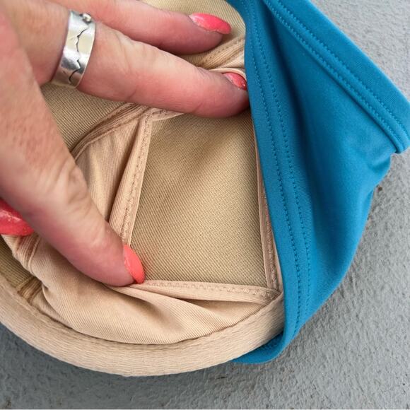 Y2K Victoria’s Secret 34D Teal Aqua Blue Halter Pushup Bikini Top - Picture 4 of 7